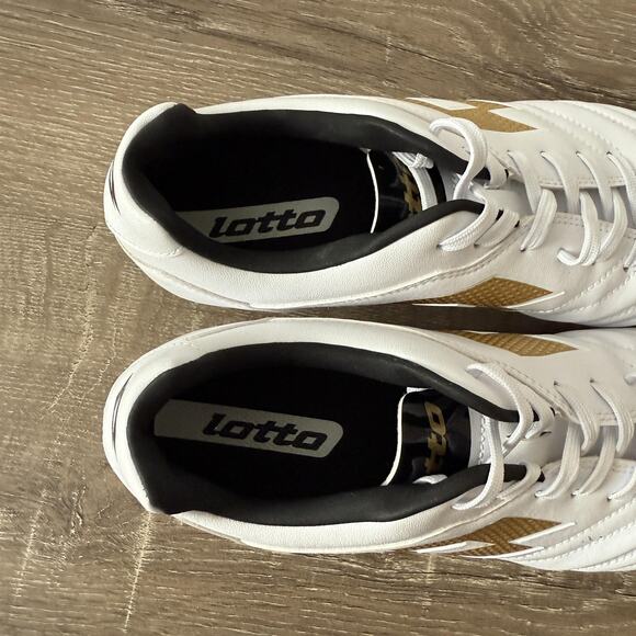 Lotto Stadio Soccer Cleat Shoes Mens Size 8 White Gold Firm Ground 219545 - Picture 11 of 13